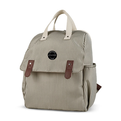 LITTLE STORY set of 3 Diaper Backpack with Changing Mat and Bottle Bag - Beige