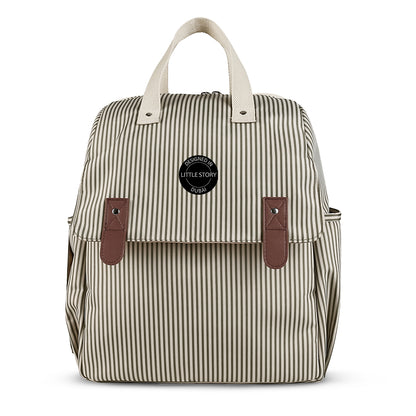 LITTLE STORY set of 3 Diaper Backpack with Changing Mat and Bottle Bag - Beige