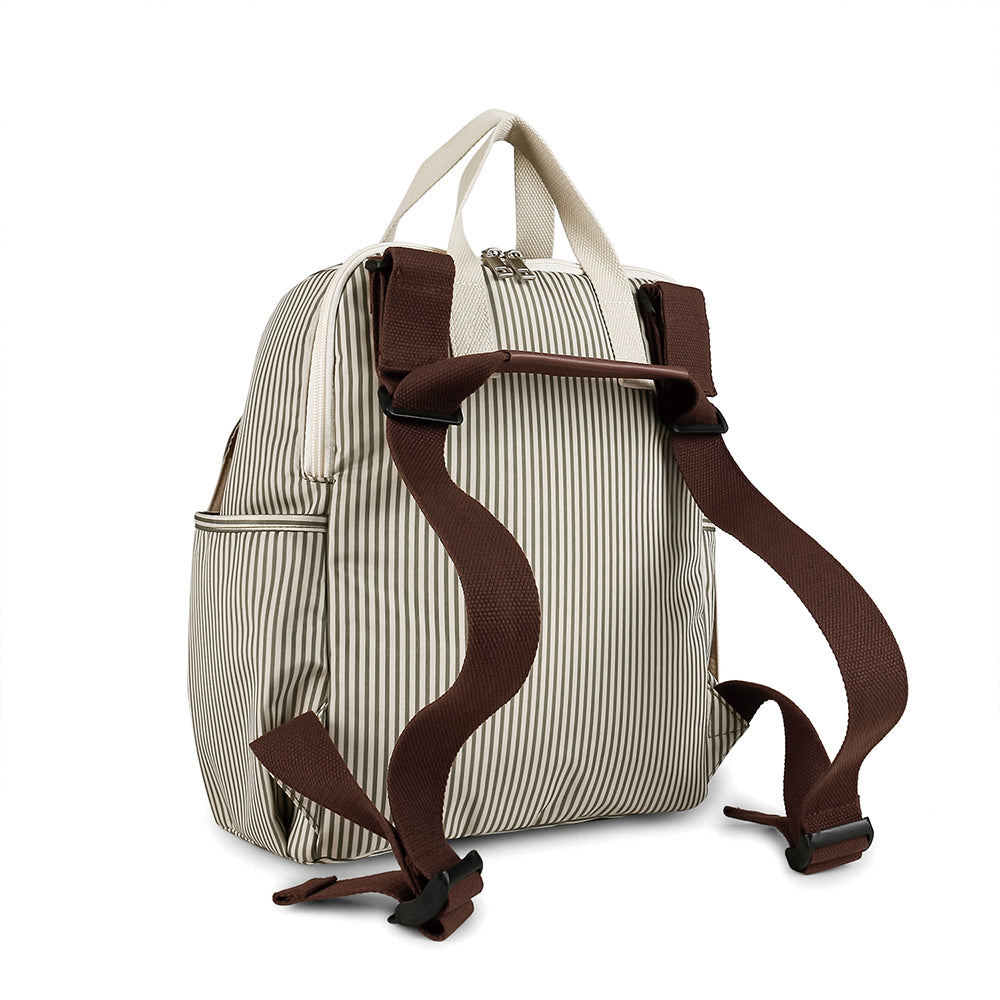 LITTLE STORY set of 3 Diaper Backpack with Changing Mat and Bottle Bag - Beige