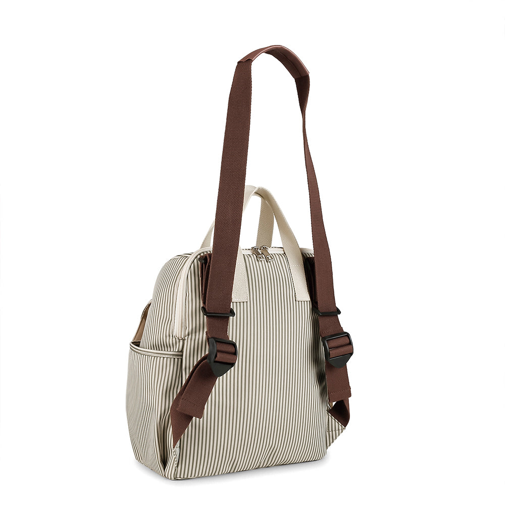 LITTLE STORY set of 3 Diaper Backpack with Changing Mat and Bottle Bag - Beige
