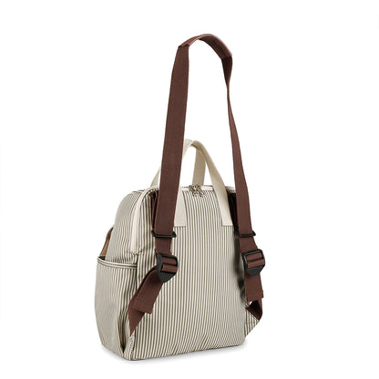 LITTLE STORY set of 3 Diaper Backpack with Changing Mat and Bottle Bag - Beige