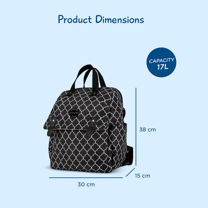 LITTLE STORY set of 3 Diaper Backpack with Changing Mat and Bottle Bag - Signature Black