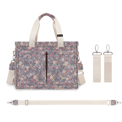 LITTLE STORY Meadow Diaper Bag with Stroller Straps - Grey