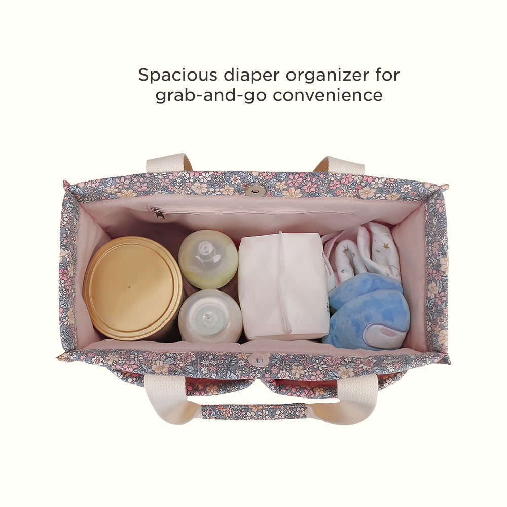 LITTLE STORY Meadow Diaper Bag with Stroller Straps - Grey