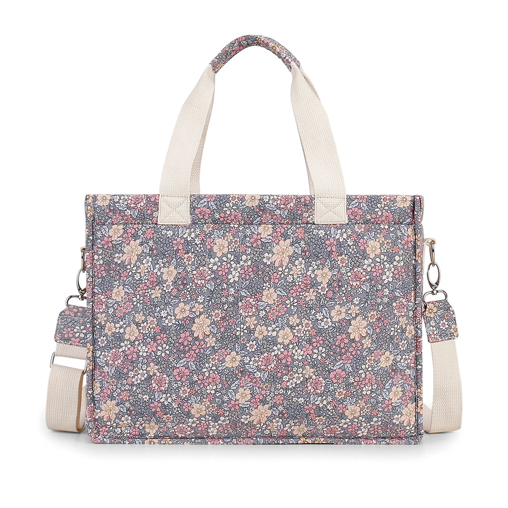 LITTLE STORY Meadow Diaper Bag with Stroller Straps - Grey