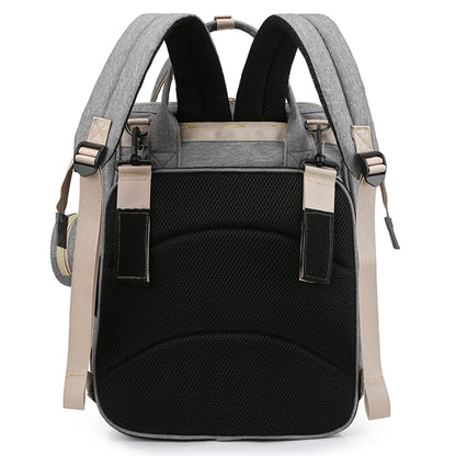 LITTLE STORY - Diaper Bag wt portable bassinet bed & pacifier pouch - Grey