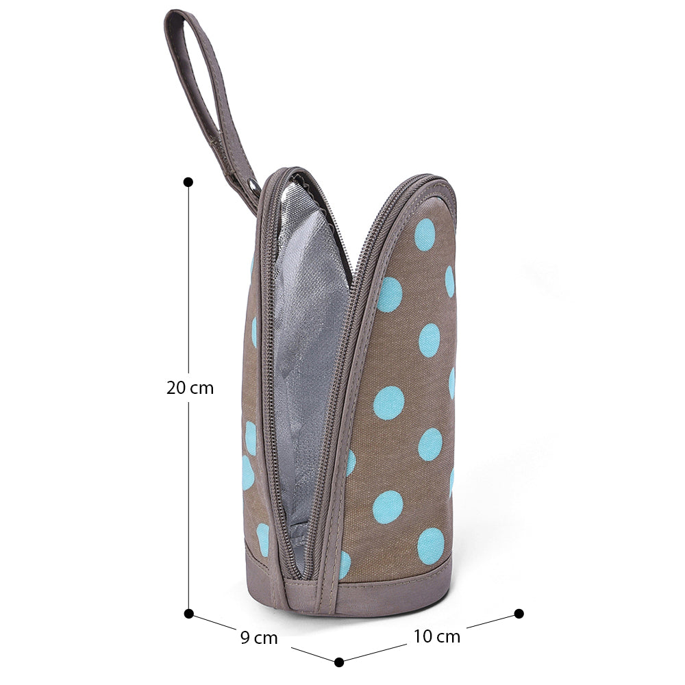 Little Story Insulated Bottle Bag - Polka Brown