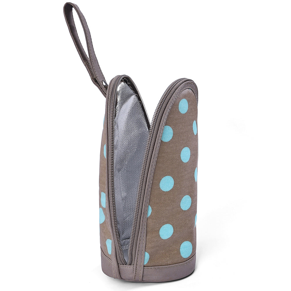 Little Story Insulated Bottle Bag - Polka Brown