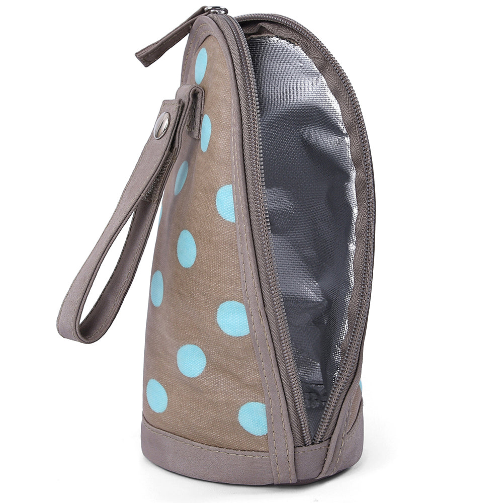 Little Story Insulated Bottle Bag - Polka Brown