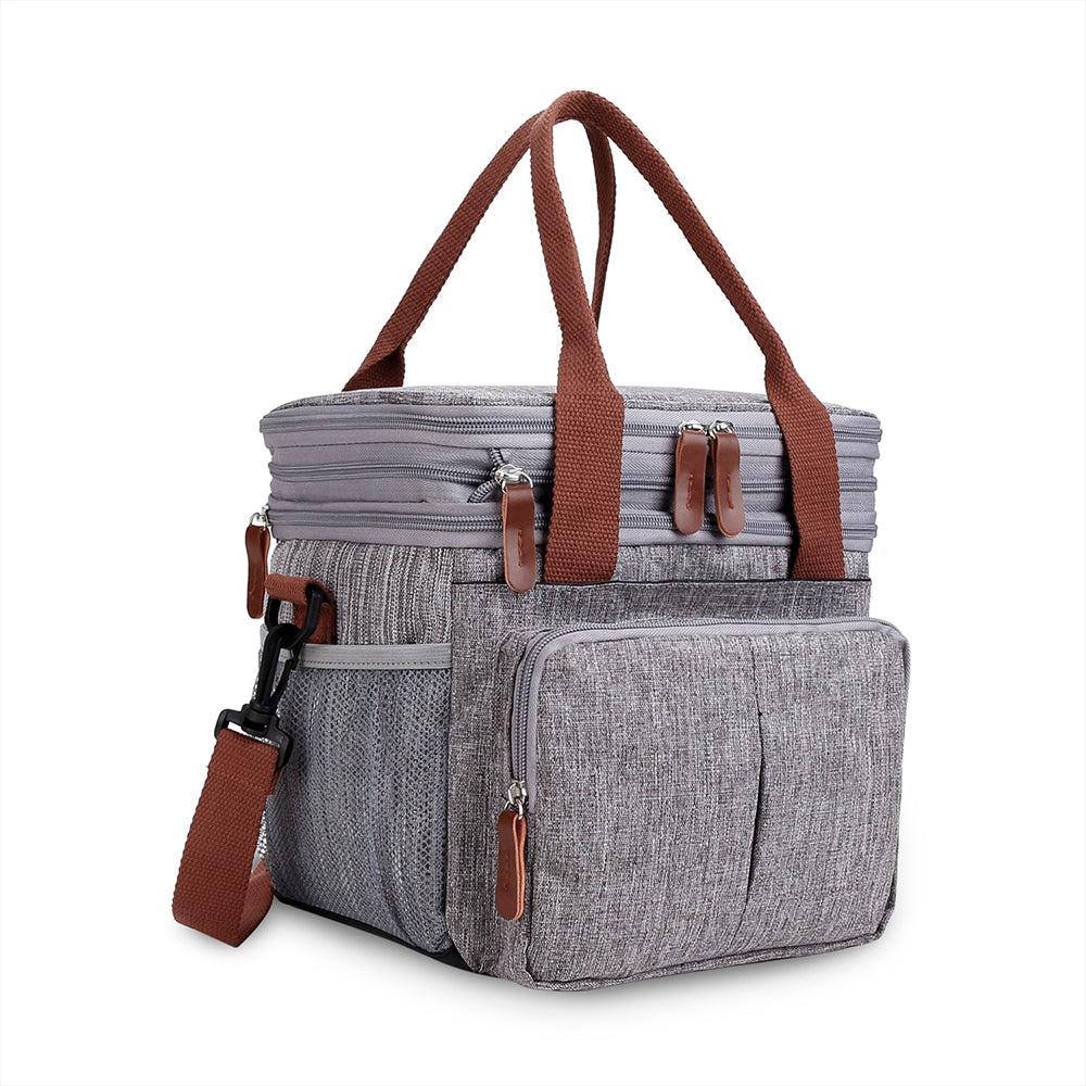 Little Story Insulated Lunch/Bottle Bag - Grey