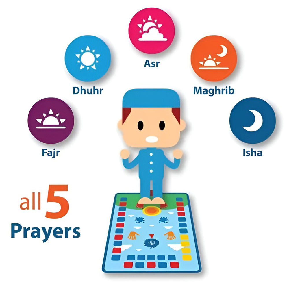 Little Story Kids Islamic Salah/Prayer Learning Mat -  Blue