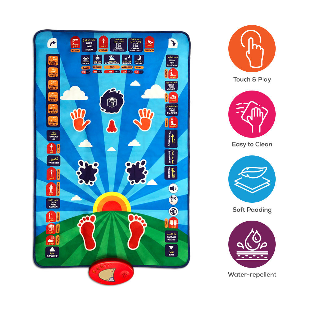 Little Story Kids Islamic Salah/Prayer Learning Mat -  Blue