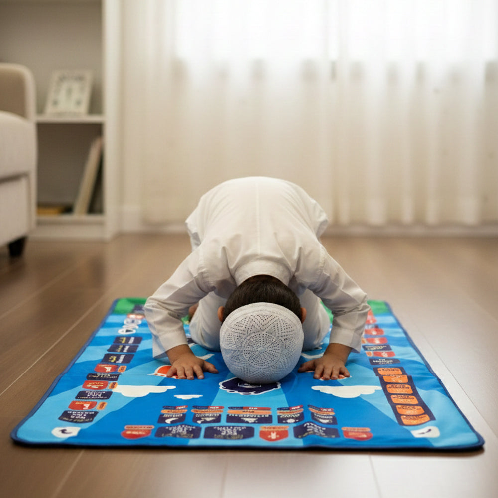 Little Story Kids Islamic Salah/Prayer Learning Mat -  Blue