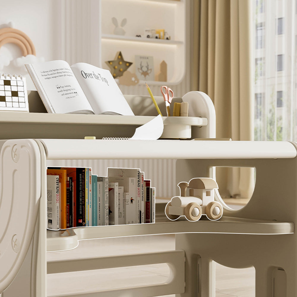 قصة صغيرة - طاولة - متعددة الأغراض للرسم/الدراسة مع كرسي - بيج