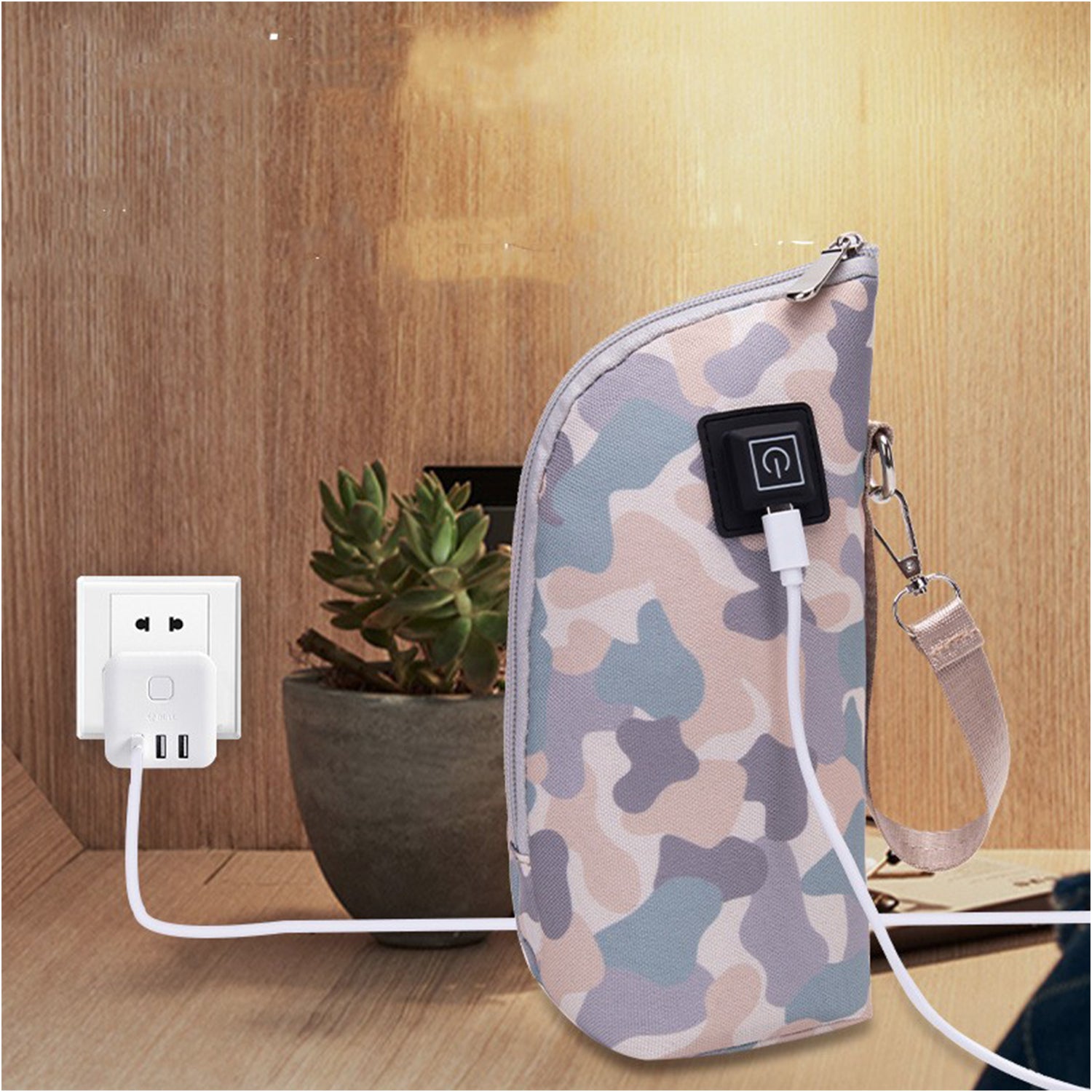 Little Story Portable Insulated Milk Bottle Warmer Bag with USB - Purple