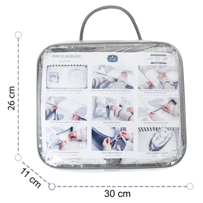 Little Story Soft Breathable Fiberfill Newborn Lounger Bed - Feather Grey