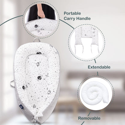 سرير استرخاء ناعم قابل للتنفس من ليتل ستوري لحديثي الولادة - جالاكسي