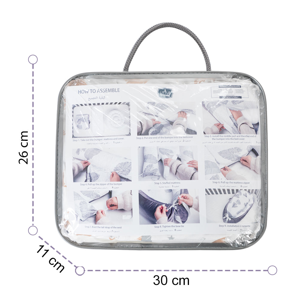 سرير استرخاء ناعم قابل للتنفس من ليتل ستوري لحديثي الولادة - رنة