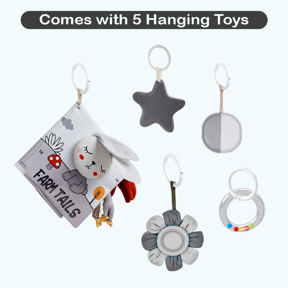 سجادة لعب/صالة ألعاب رياضية ٥ في ١ من ليتل ستوري بيبي - أبيض