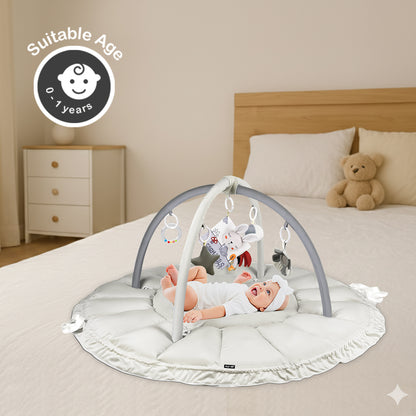 سجادة لعب/صالة ألعاب رياضية ٥ في ١ من ليتل ستوري بيبي - أبيض