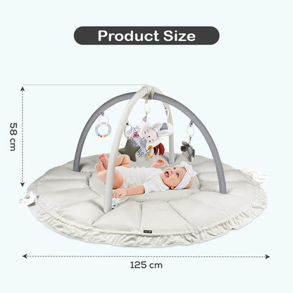 سجادة لعب/صالة ألعاب رياضية ٥ في ١ من ليتل ستوري بيبي - أبيض