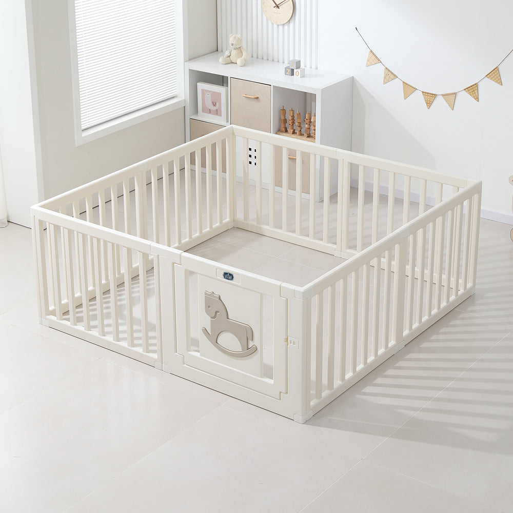 Little Story - Portable Playpen w/Door- Horse White