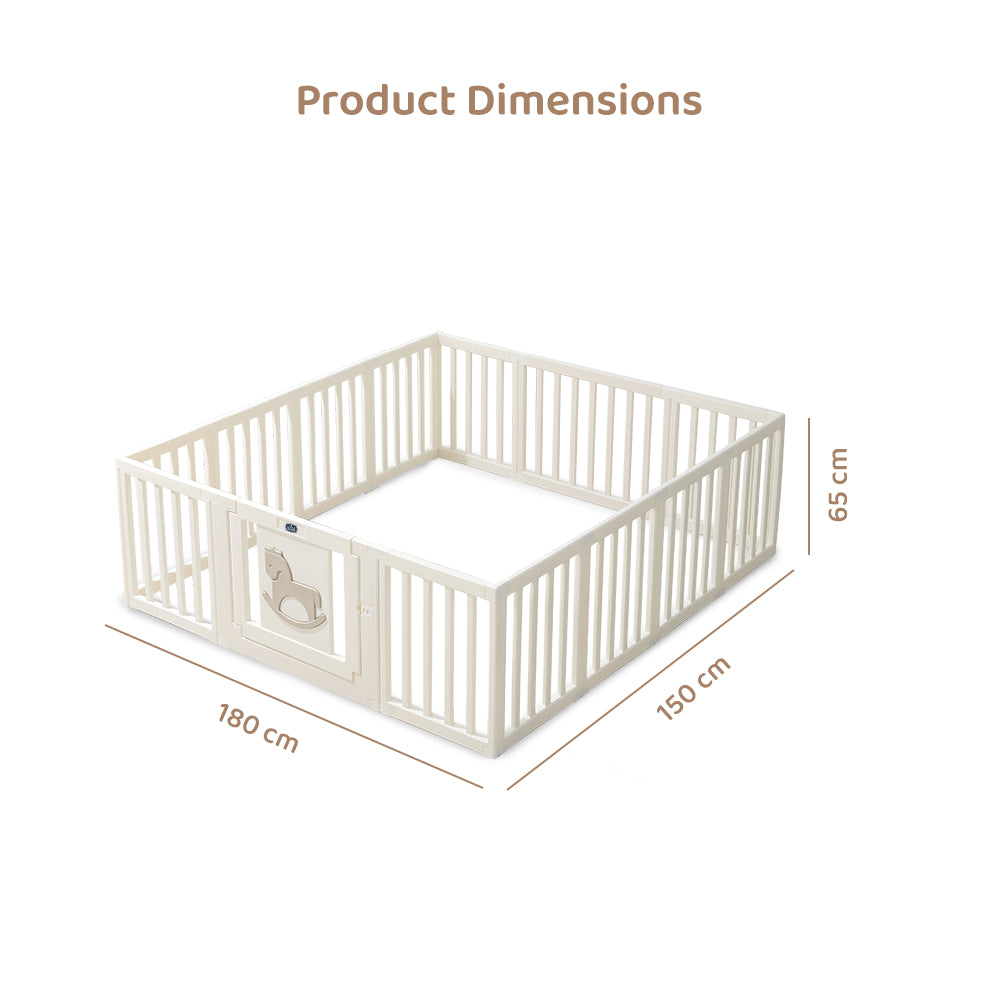 Little Story - Portable Playpen w/Door- Horse White