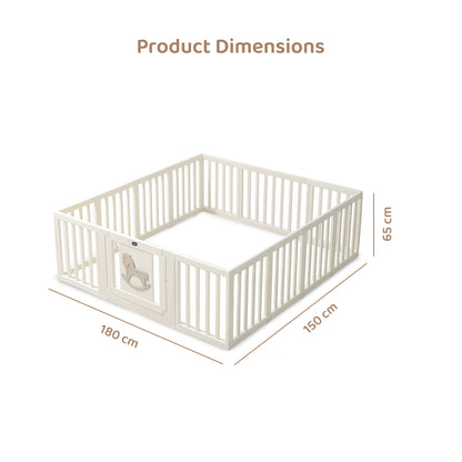 Little Story - Portable Playpen w/Door- Horse White