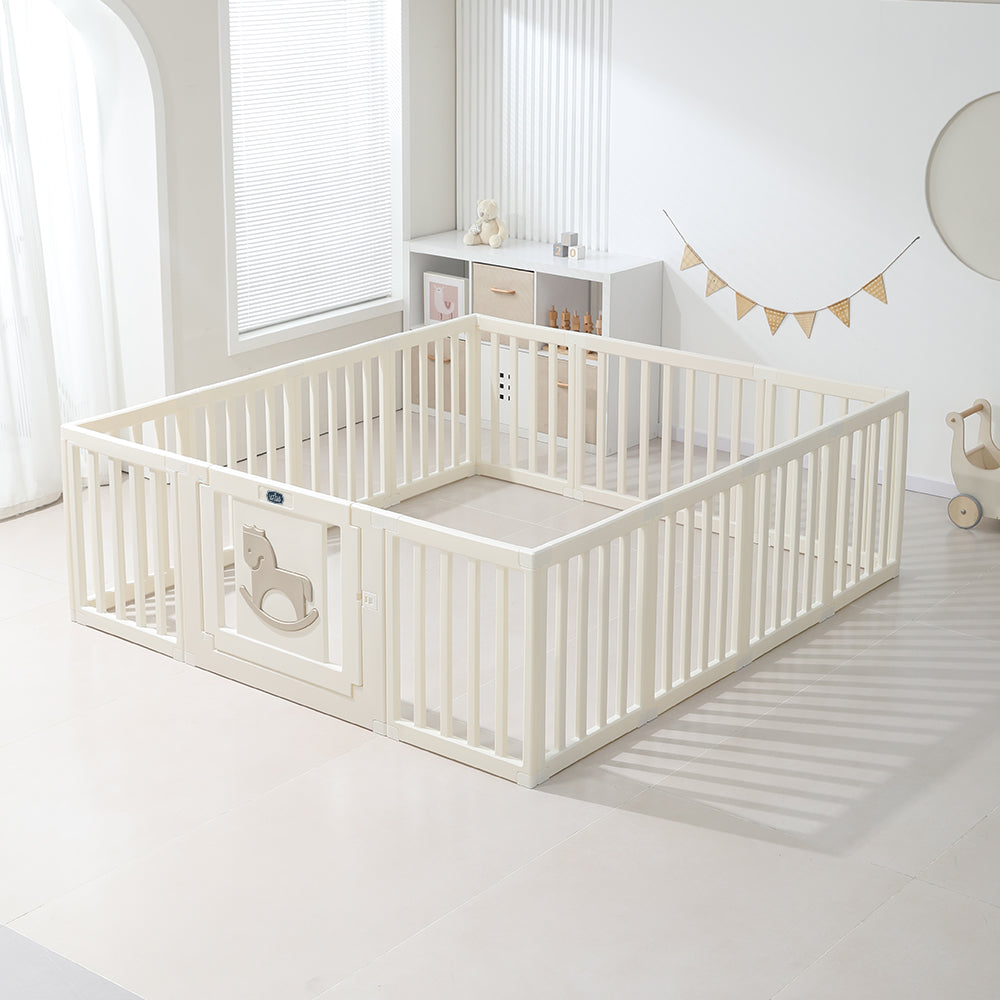 Little Story - Portable Playpen w/Door- Horse White