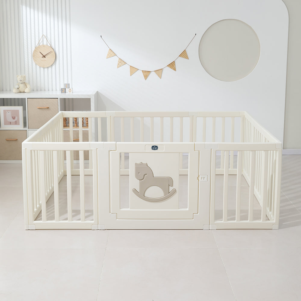 Little Story - Portable Playpen w/Door- Horse White