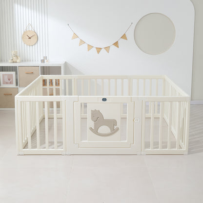 Little Story - Portable Playpen w/Door- Horse White