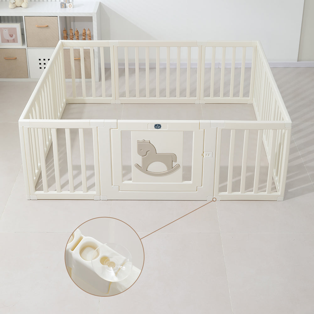 Little Story - Portable Playpen w/Door- Horse White