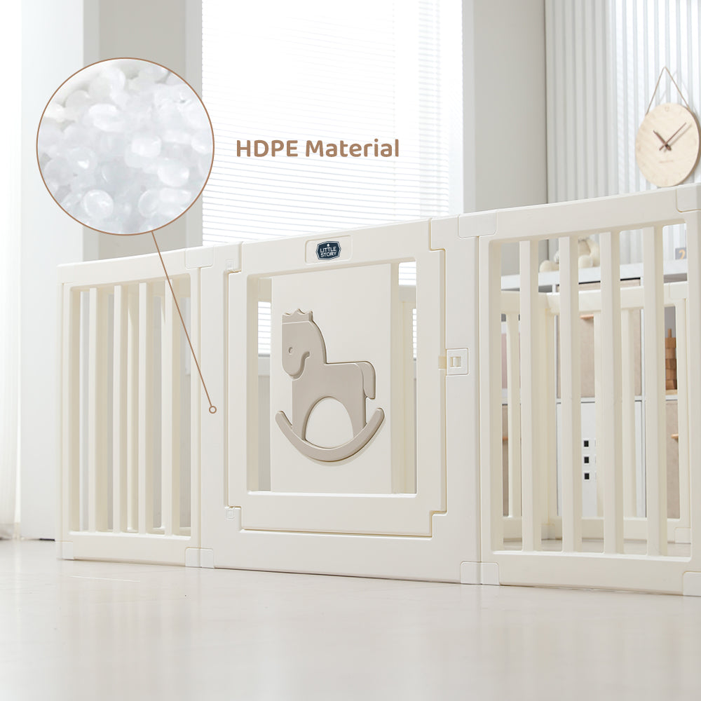 Little Story - Portable Playpen w/Door- Horse White
