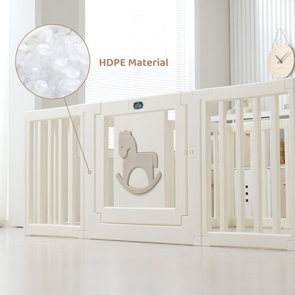 Little Story - Portable Playpen w/Door- Horse White