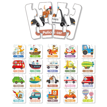 LITTLE STORY 20 - in - 1 Matching Puzzle Educational & Fun Game - Transport