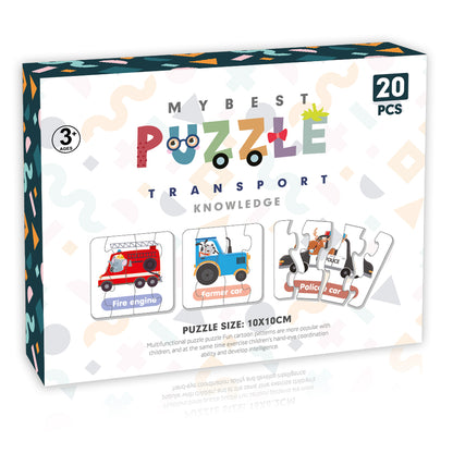 LITTLE STORY 20 - in - 1 Matching Puzzle Educational & Fun Game - Transport