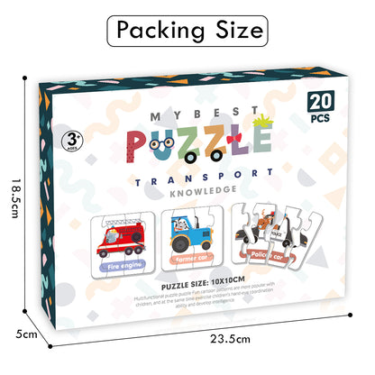 LITTLE STORY 20 - in - 1 Matching Puzzle Educational & Fun Game - Transport
