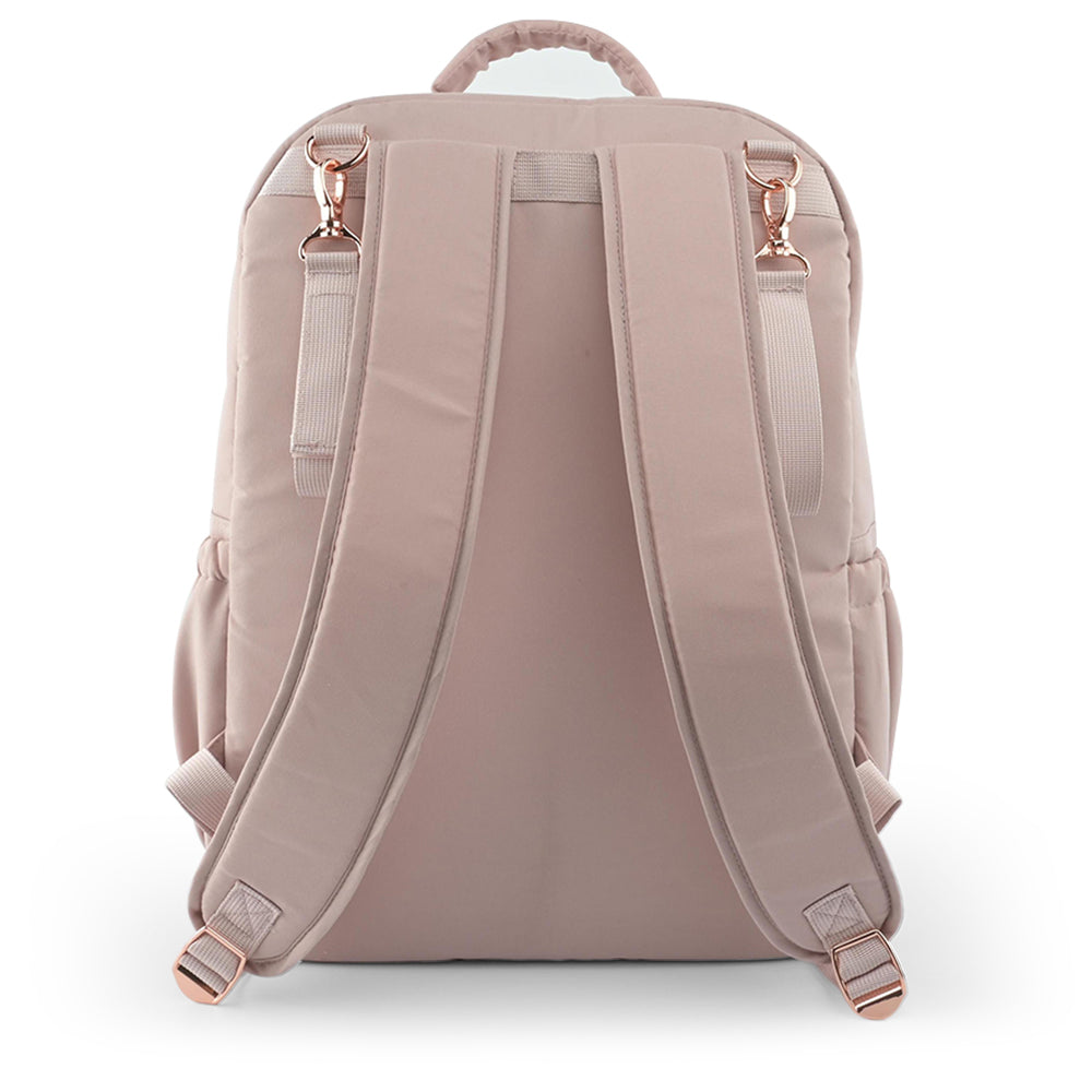 LITTLE STORY Quilted Diaper Backpack w/ Changing Mat - Pink