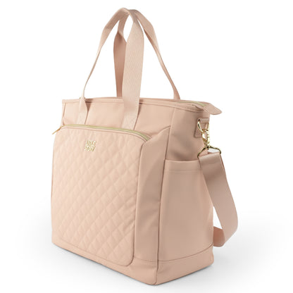 LITTLE STORY Quilted Mommy Diaper Bag w/ Changing Mat - Pink