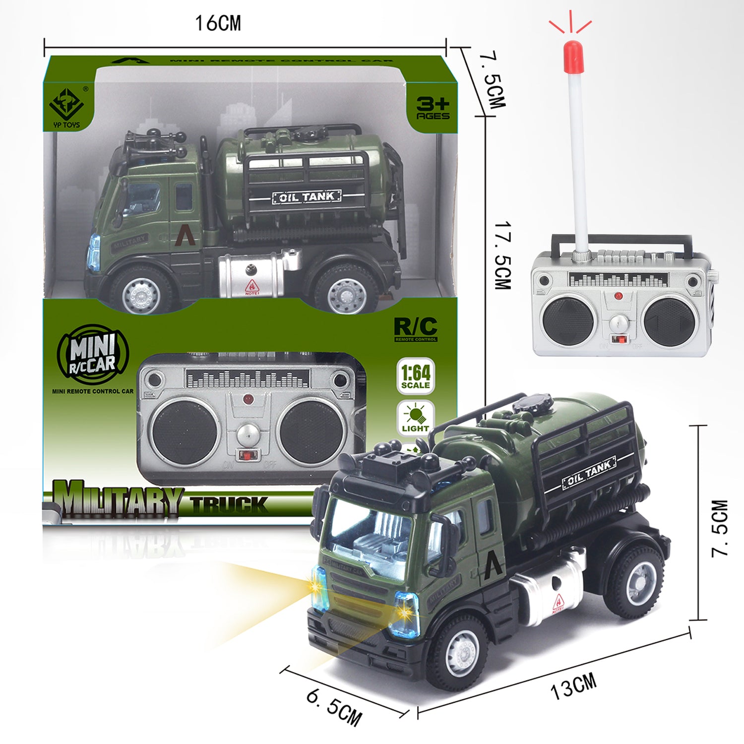 LITTLE STORY - Kids Toy Military Truck wt Remote Control - Green