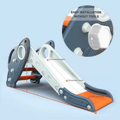 قصة صغيرة - لعبة زحليقة أطفال 3 في 1 مع كرة سلة وحلقة - أزرق