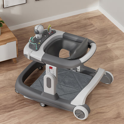 LITTLE STORY Adjustable Baby Walker - Foldable, Lightweight Design with Interactive Toys - Safe Walking Aid for Infants Aged 6-18 Months - EN1273 Certified