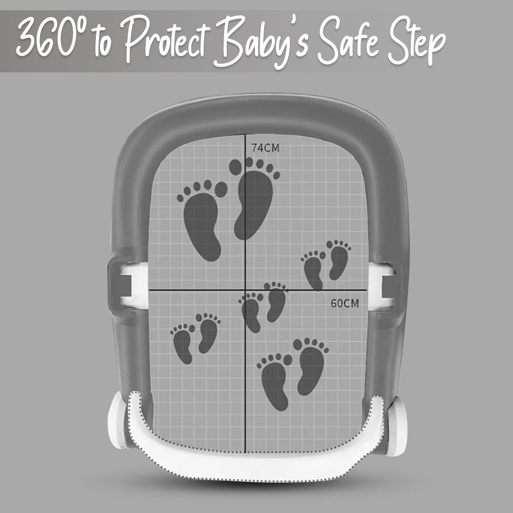 LITTLE STORY Adjustable Baby Walker - Foldable, Lightweight Design with Interactive Toys - Safe Walking Aid for Infants Aged 6-18 Months - EN1273 Certified