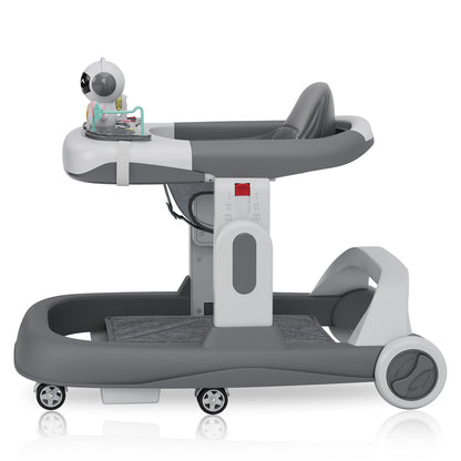 LITTLE STORY Adjustable Baby Walker - Foldable, Lightweight Design with Interactive Toys - Safe Walking Aid for Infants Aged 6-18 Months - EN1273 Certified