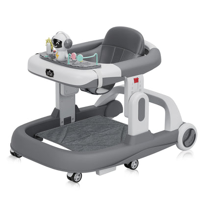 LITTLE STORY Adjustable Baby Walker - Foldable, Lightweight Design with Interactive Toys - Safe Walking Aid for Infants Aged 6-18 Months - EN1273 Certified