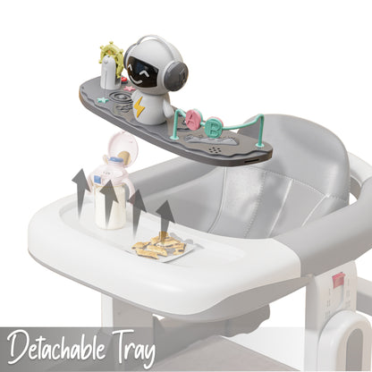 LITTLE STORY Adjustable Baby Walker - Foldable, Lightweight Design with Interactive Toys - Safe Walking Aid for Infants Aged 6-18 Months - EN1273 Certified