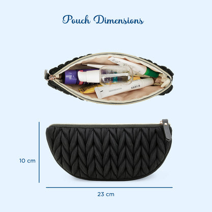 LITTLE STORY Luxe Knit Diaper Bag with Clutch - Black