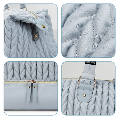LITTLE STORY Luxe Knit Diaper Bag with Clutch - Grey