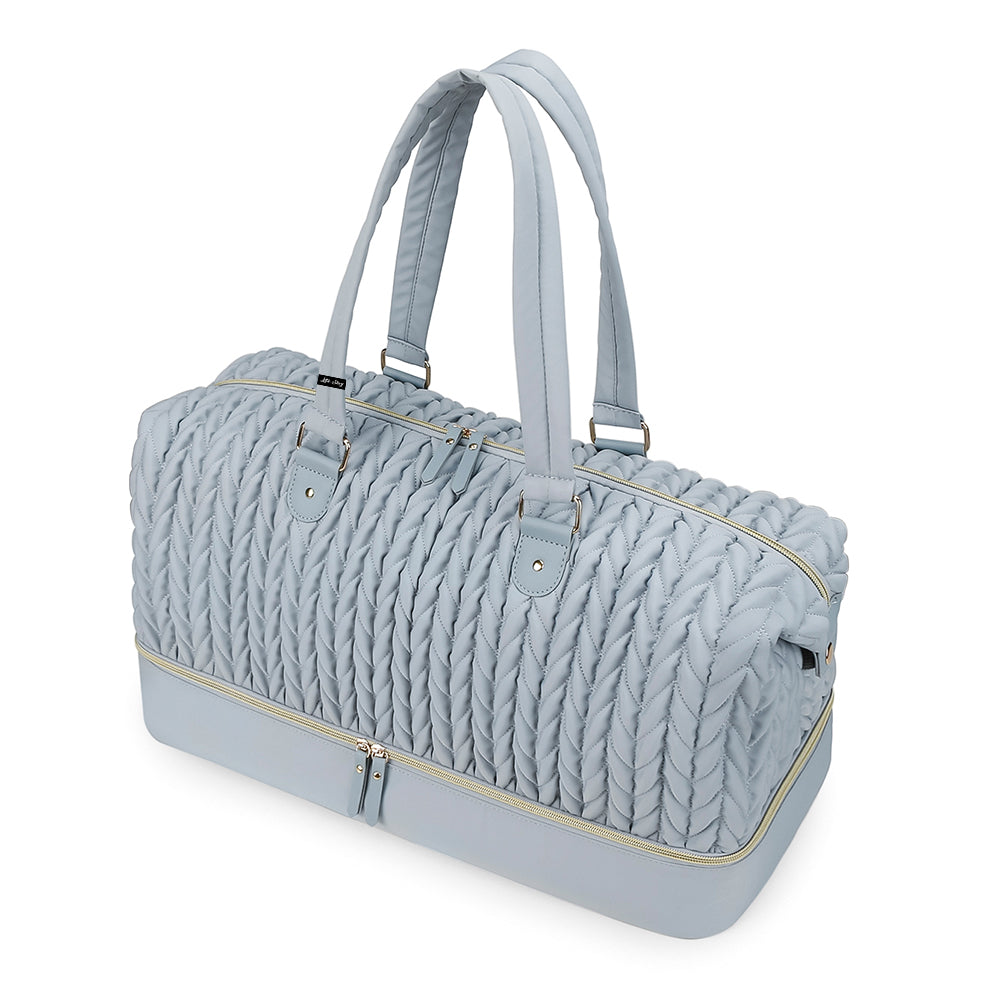 LITTLE STORY Luxe Knit Diaper Bag with Clutch - Grey