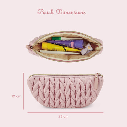 LITTLE STORY Luxe Knit Diaper Bag with Clutch - Pink